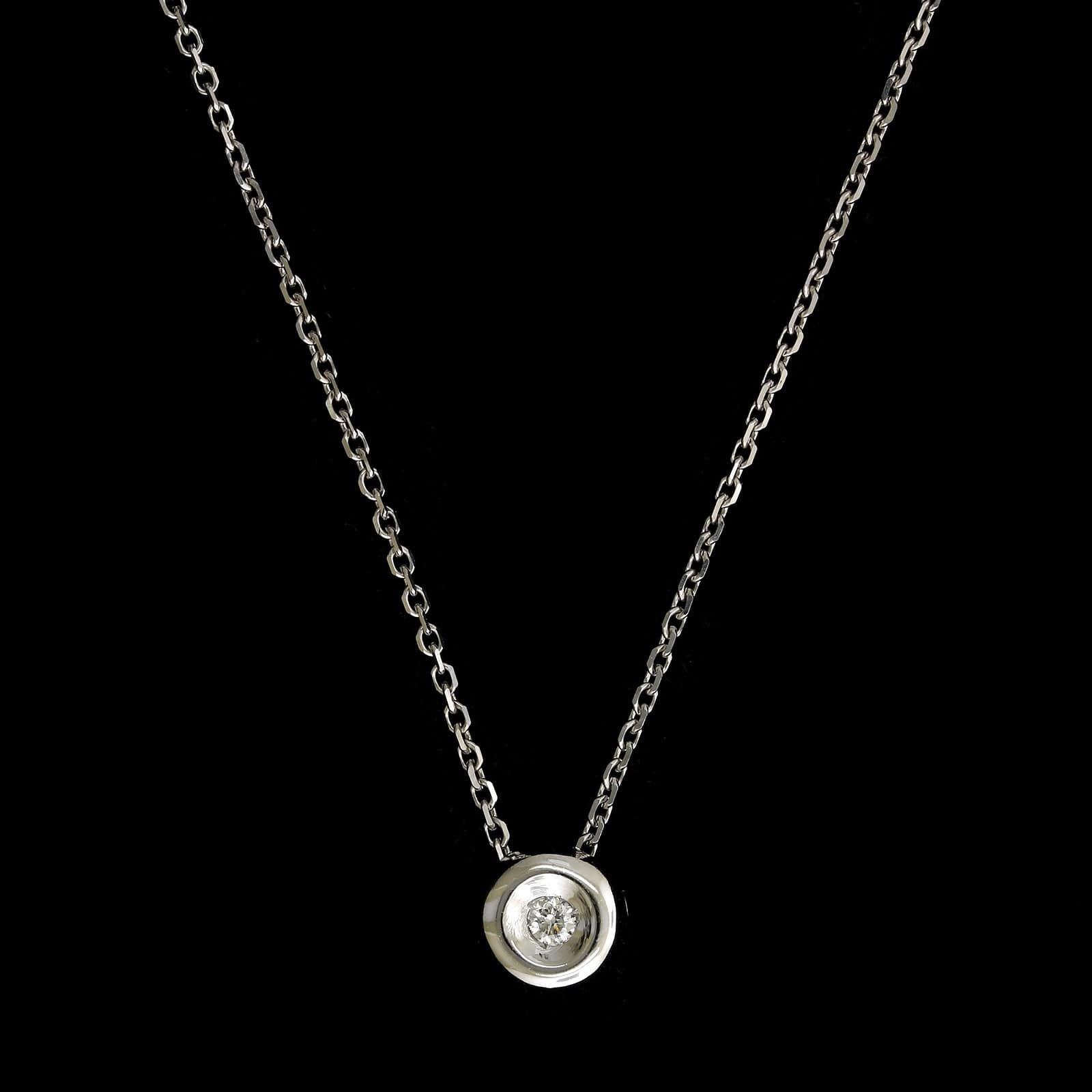 14K White Gold Estate Diamond Pendant