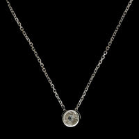 14K White Gold Estate Diamond Pendant