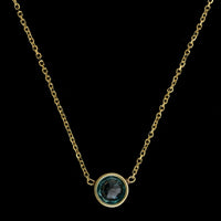 14K Yellow Gold Estate Blue Zircon Pendant
