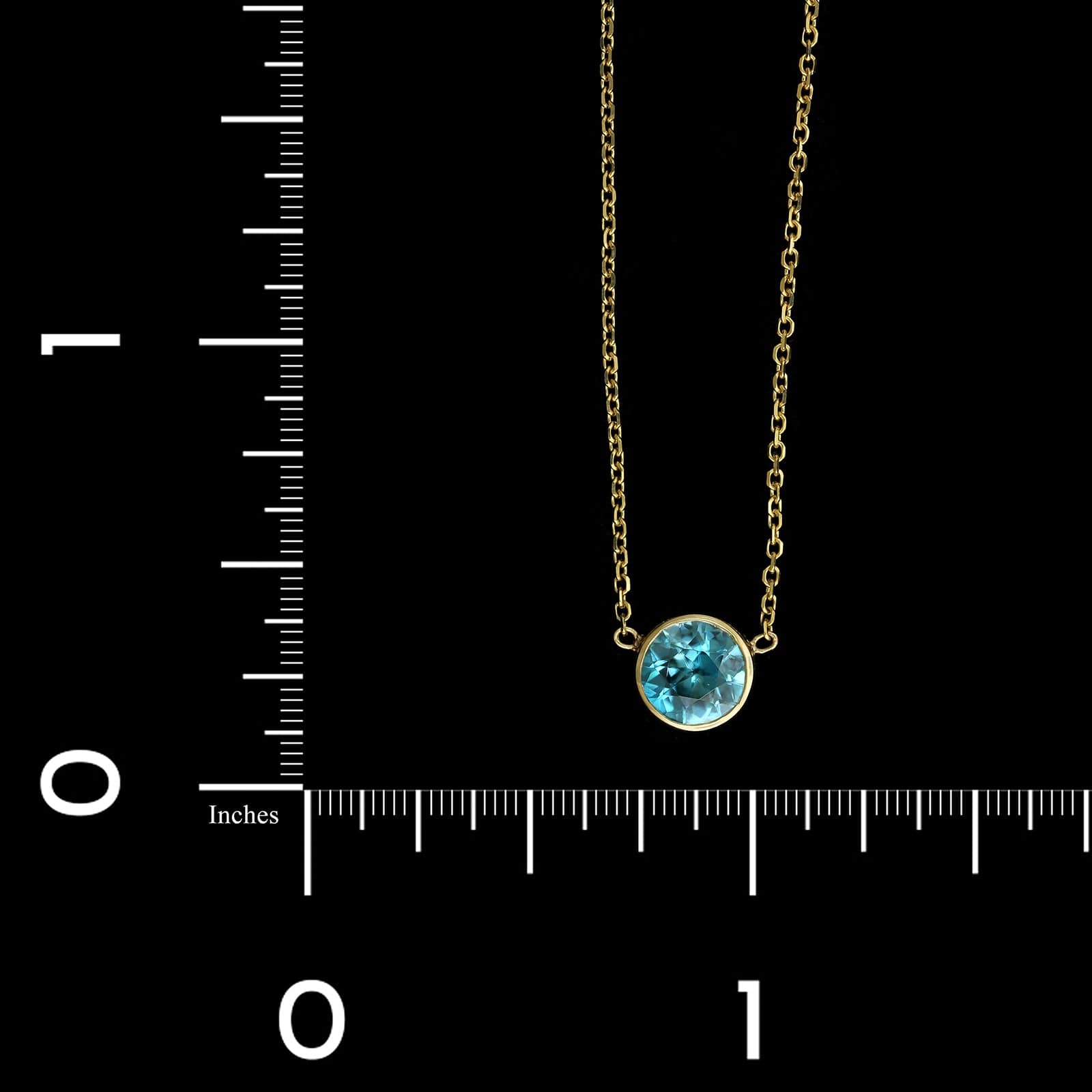 14K Yellow Gold Estate Blue Zircon Pendant