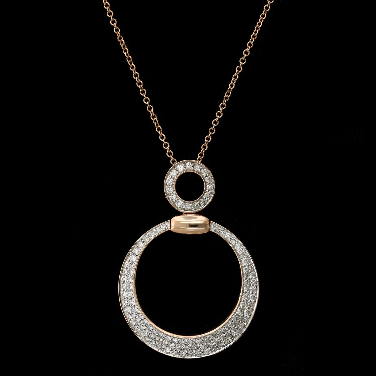14K Rose Gold Estate Diamond Pendant