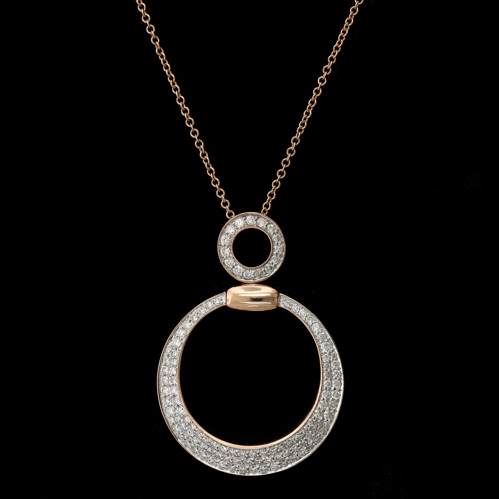 14K Rose Gold Estate Diamond Pendant