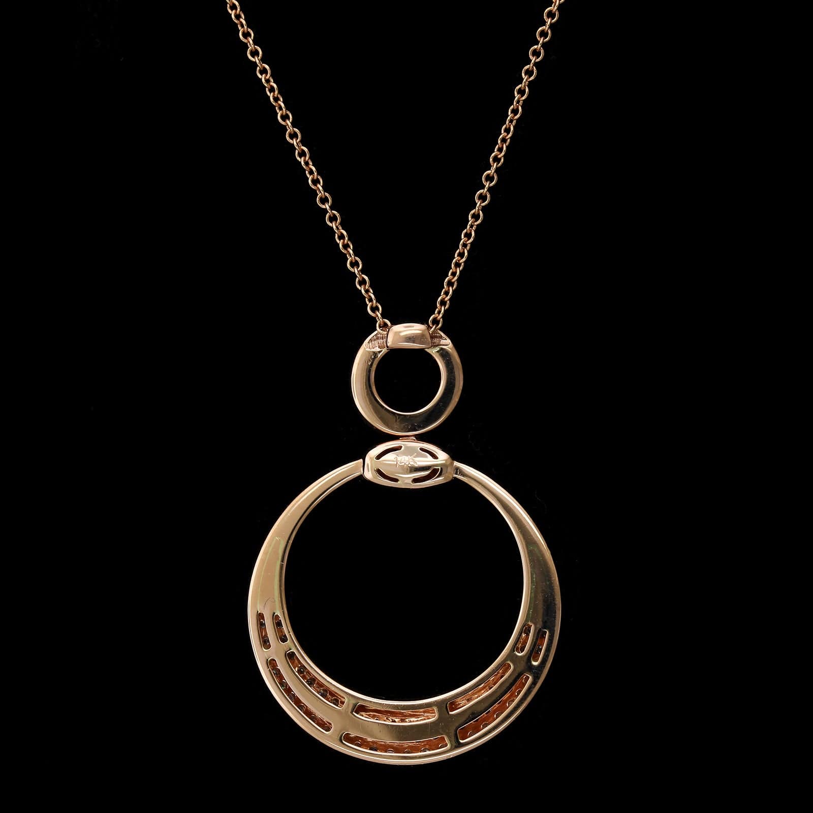 14K Rose Gold Estate Diamond Pendant