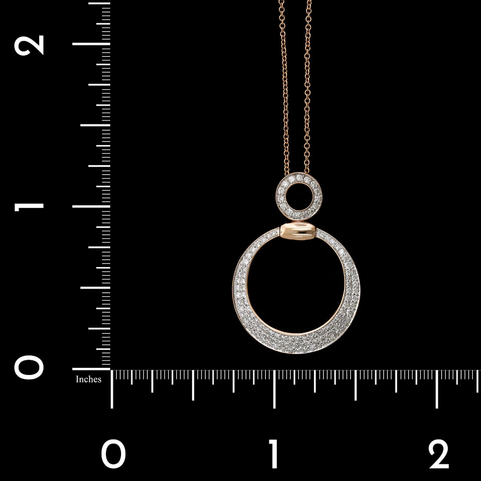 14K Rose Gold Estate Diamond Pendant