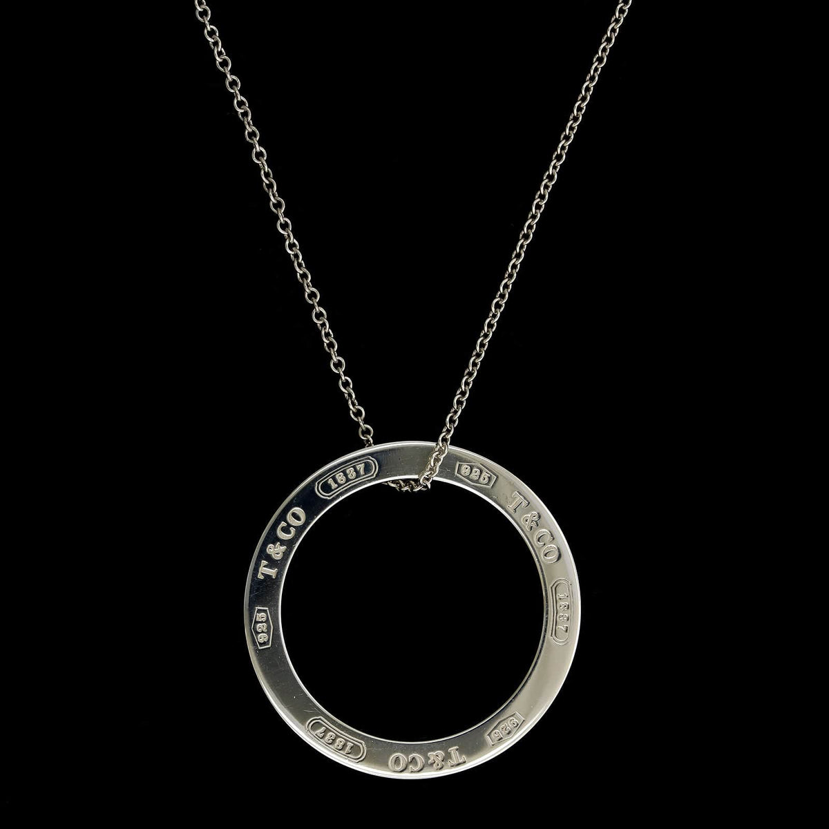 Tiffany & Co. Sterling Silver Estate '1837' Circle Pendant