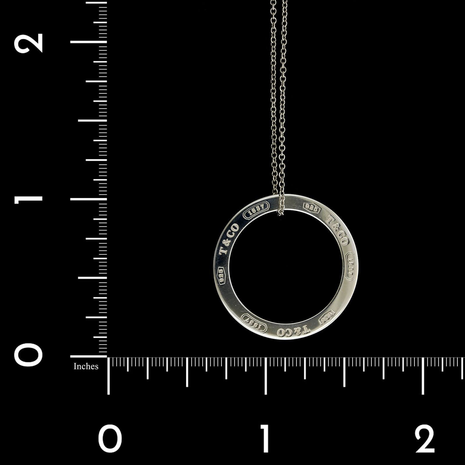 Tiffany & Co. Sterling Silver Estate '1837' Circle Pendant