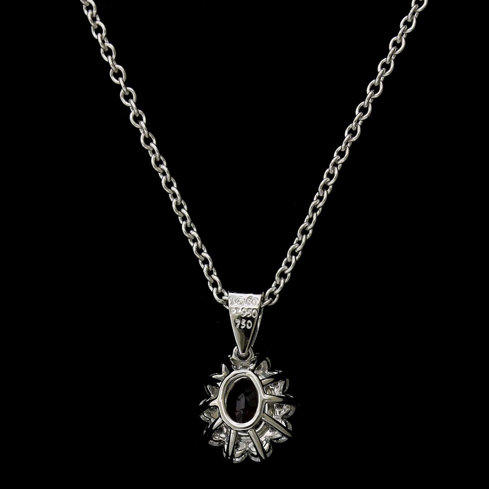Tiffany & Co. Platinum Estate Ruby and Diamond Pendant