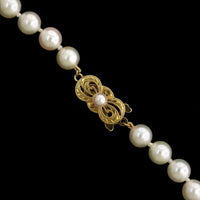 Mikimoto 18K Yellow Gold Estate Cultured Pearl Single Strand Necklace