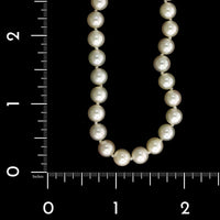 Mikimoto 18K Yellow Gold Estate Cultured Pearl Single Strand Necklace
