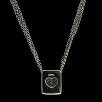 14K White Gold Estate Diamond Heart Pendant