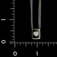 14K White Gold Estate Diamond Heart Pendant