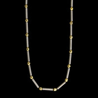 14K Two-Tone Gold Estate Bead Necklace