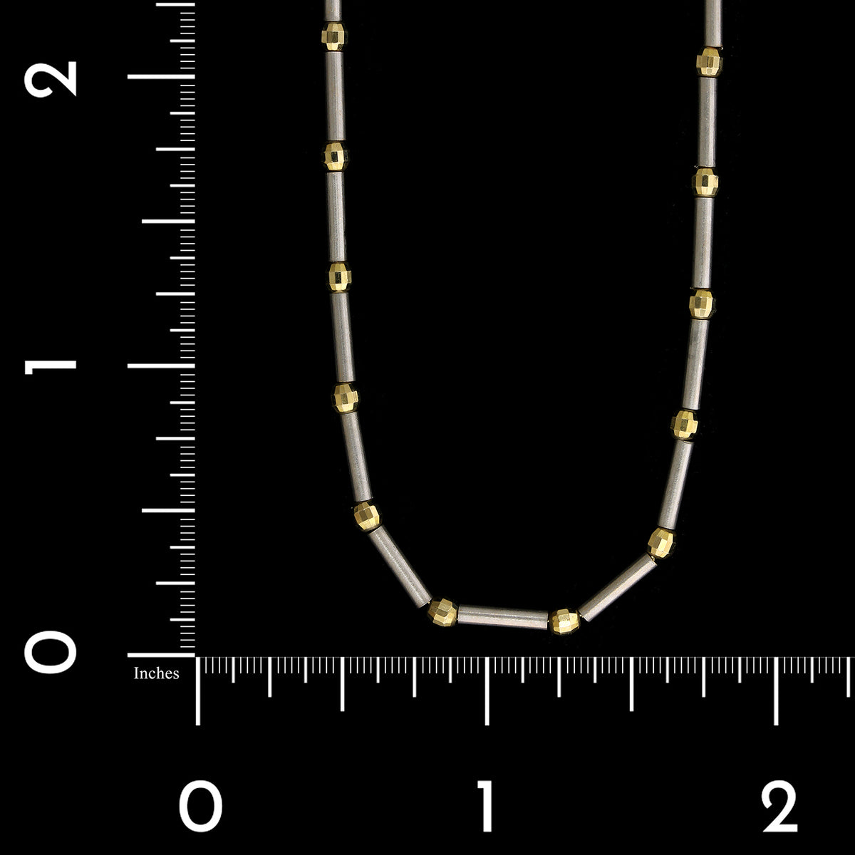 14K Two-Tone Gold Estate Bead Necklace