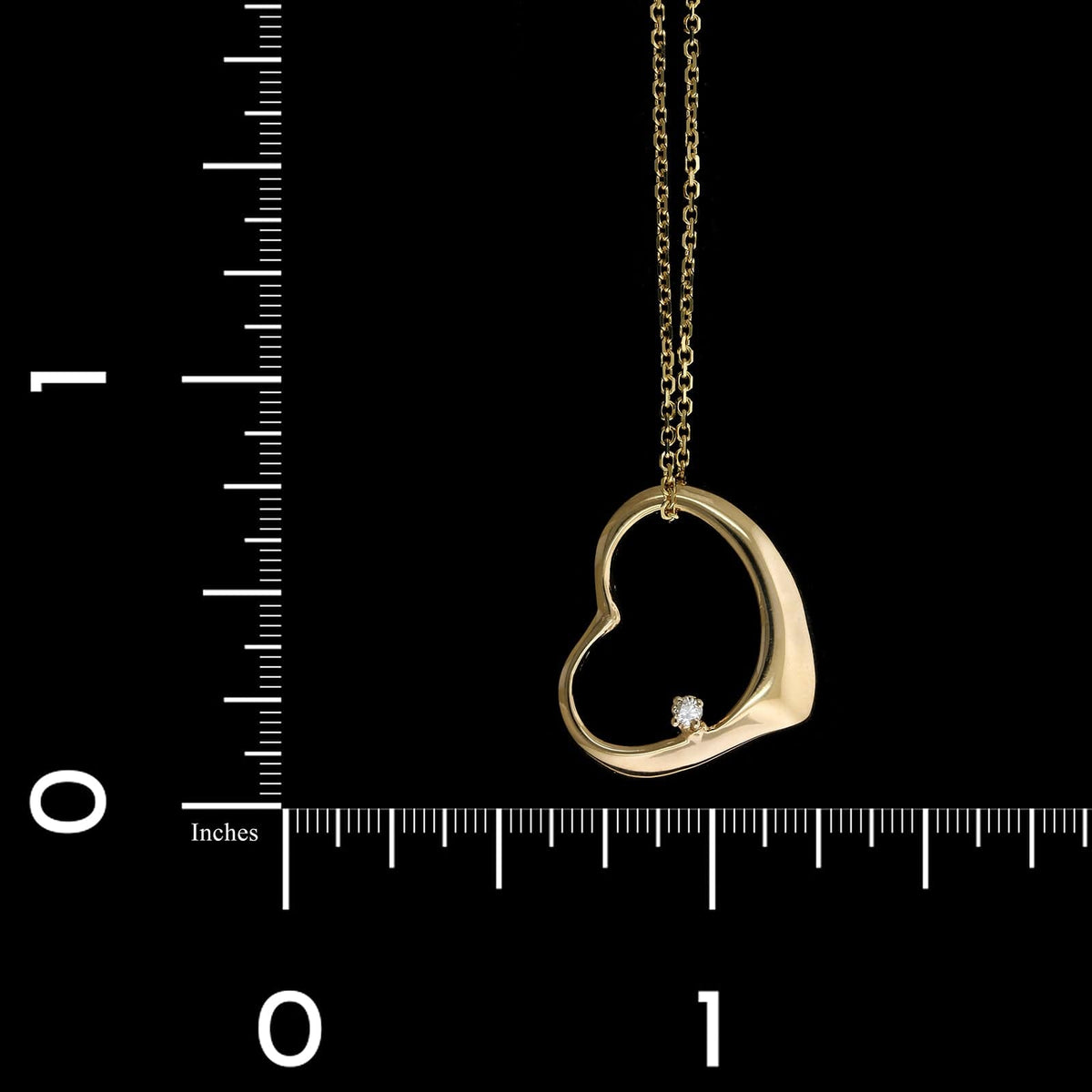 14K Yellow Gold Estate Diamond Heart Pendant