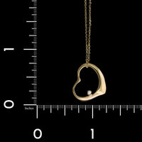 14K Yellow Gold Estate Diamond Heart Pendant