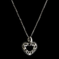 18K White Gold Estate Diamond Heart Pendant