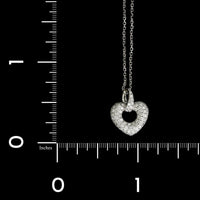 18K White Gold Estate Diamond Heart Pendant