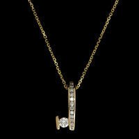 14K Yellow Gold Estate Diamond Pendant