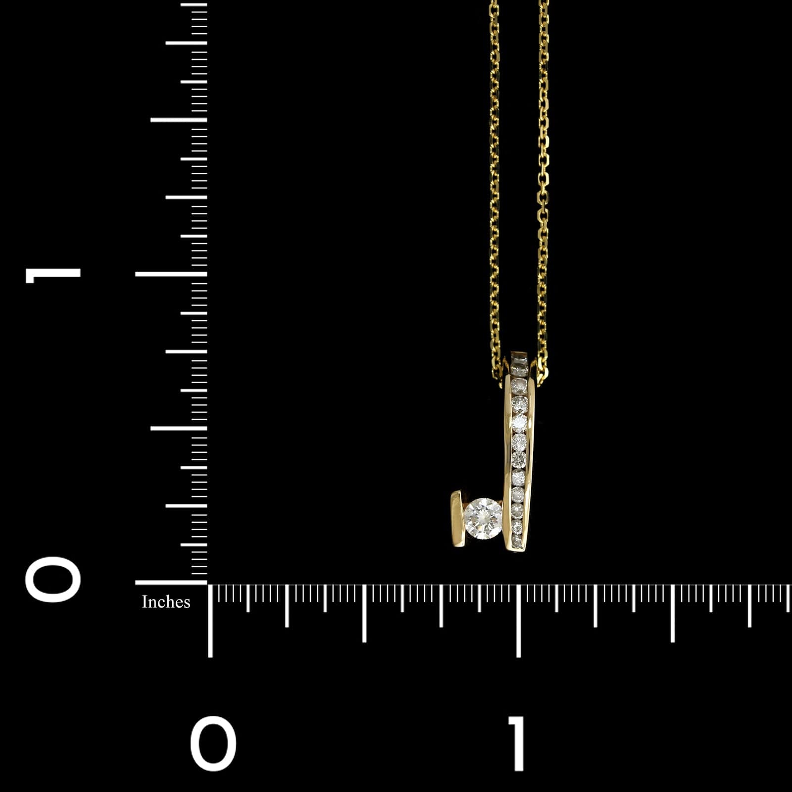 14K Yellow Gold Estate Diamond Pendant