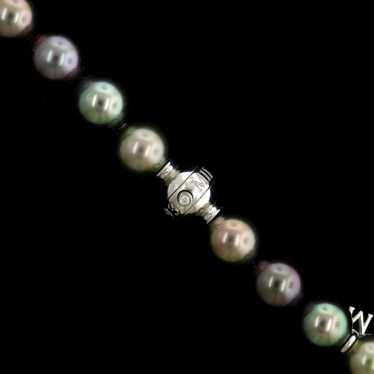 Mikimoto Estate Cultured Black South Sea Pearl Multi-colored Necklace