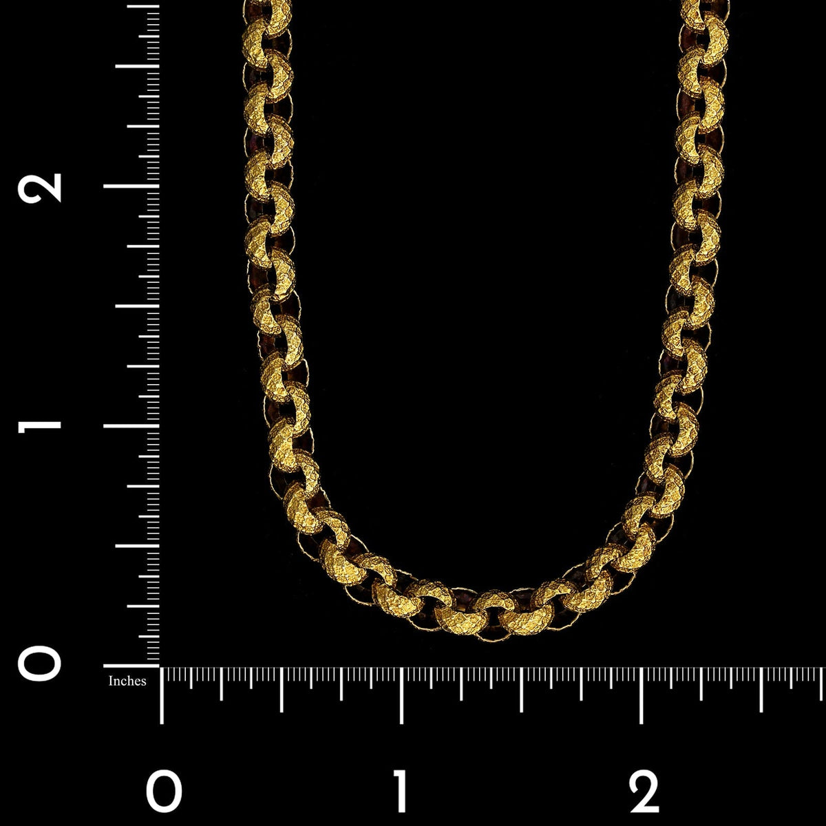 Antique 14K Yellow Gold Textured Longchain Necklace