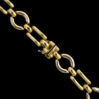 18K Two Tone Gold Estate Fancy Link Necklace