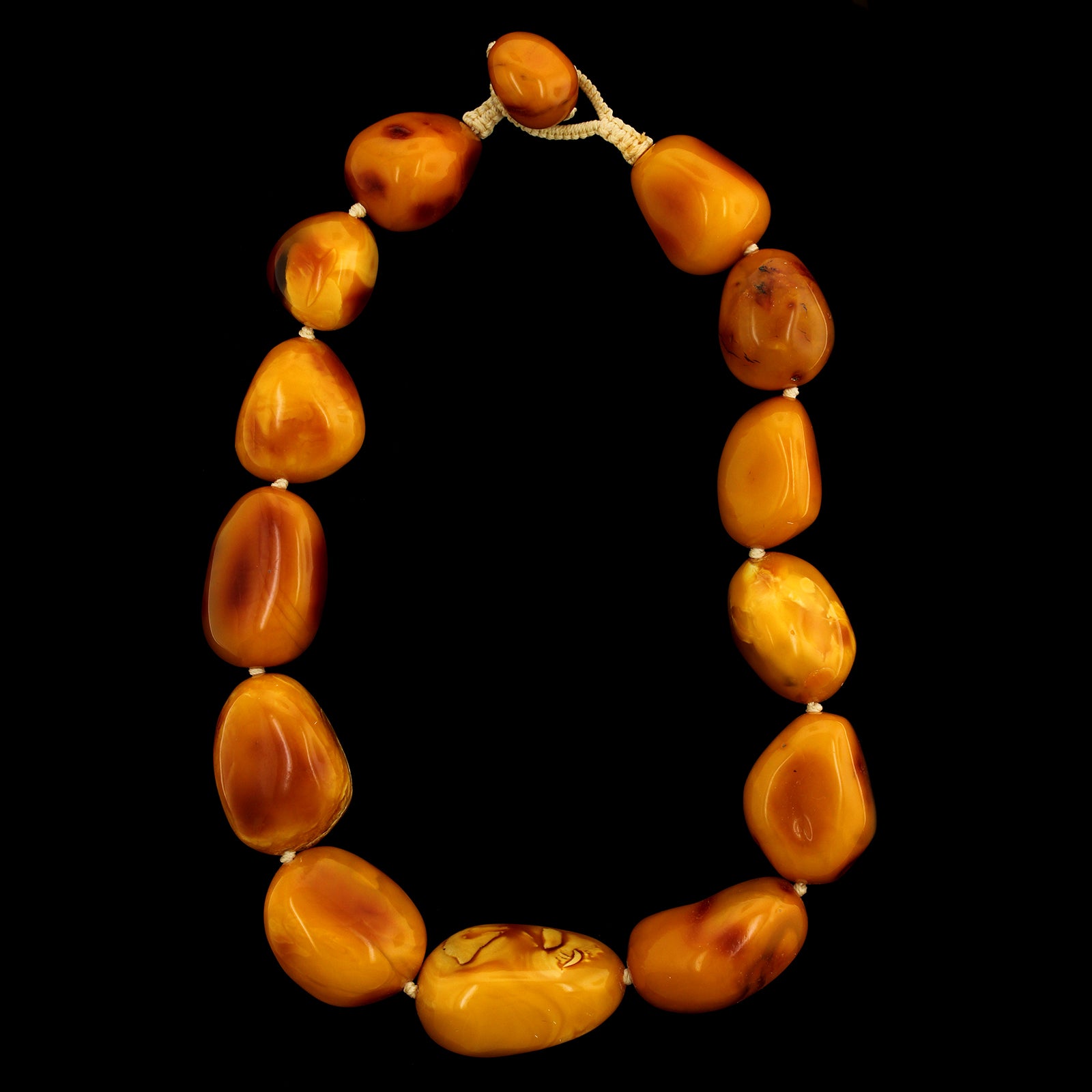 Baltic Estate Amber Bead Necklace on Cord