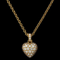 Cartier 18K Yellow Gold Estate Diamond Heart Pendant