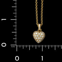 Cartier 18K Yellow Gold Estate Diamond Heart Pendant