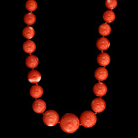 18K Yellow Gold Estate Coral Bead Necklace