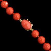 18K Yellow Gold Estate Coral Bead Necklace