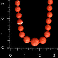 18K Yellow Gold Estate Coral Bead Necklace