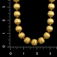 18K Yellow Gold Estate Textured Bead Necklace
