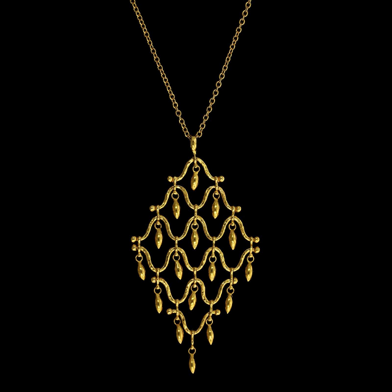 Gurhan 22K Yellow Gold Estate Chandelier Pendant Necklace