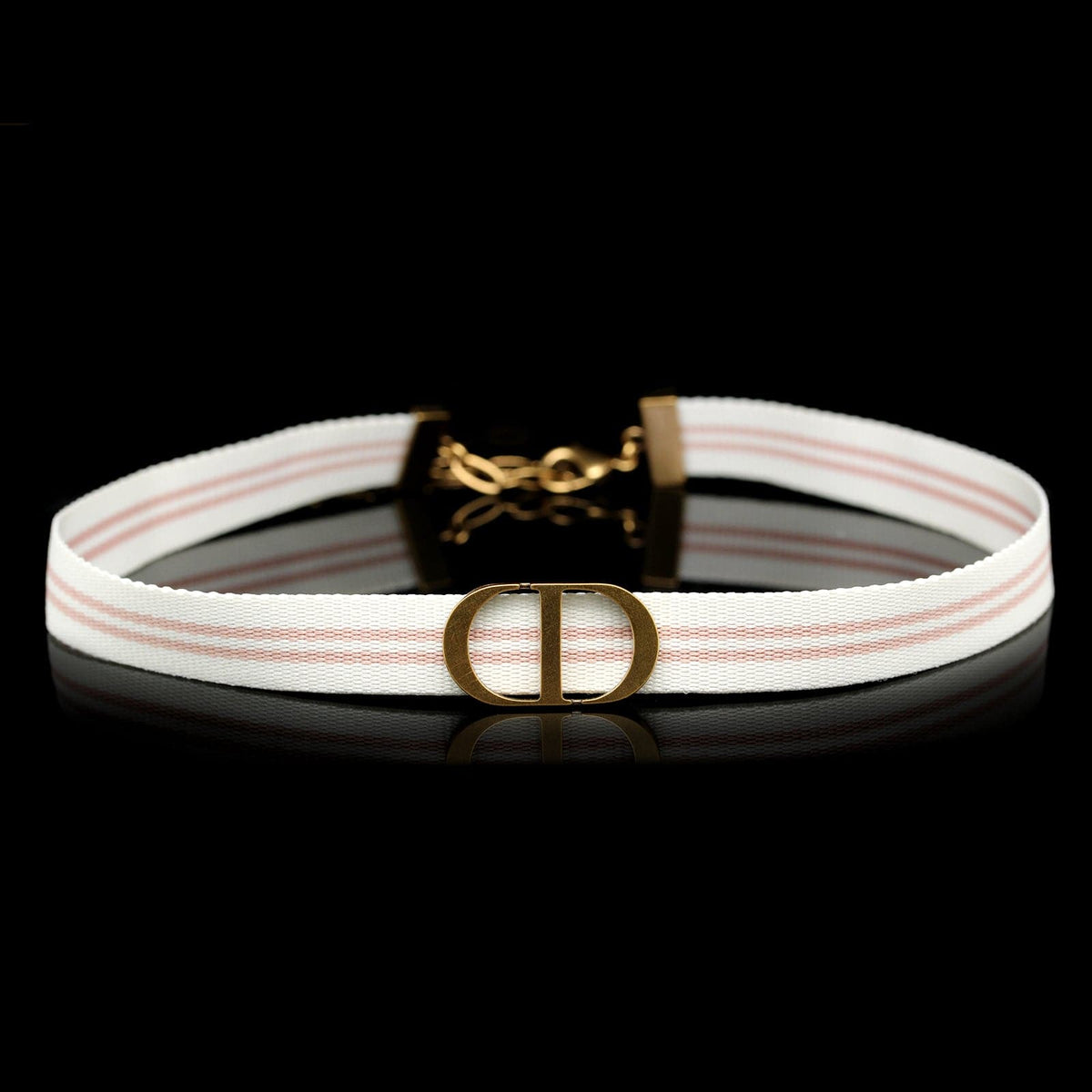 Dior Estate Metal and Ribbon Choker Necklace