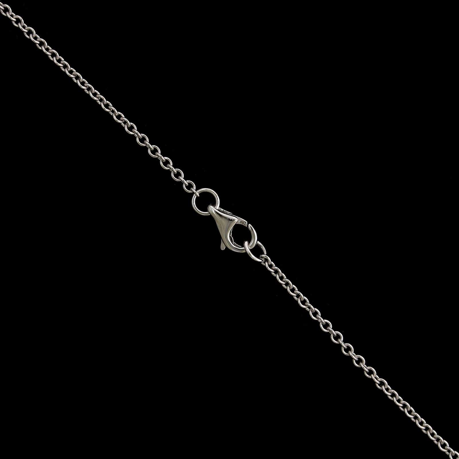 18K White Gold Estate Aquamarine and Diamond Pendant Necklace