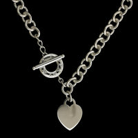 Tiffany & Co. Sterling Silver Estate Heart Tag Toggle Necklace