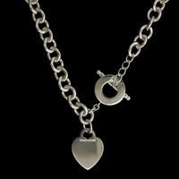 Tiffany & Co. Sterling Silver Estate Heart Tag Toggle Necklace