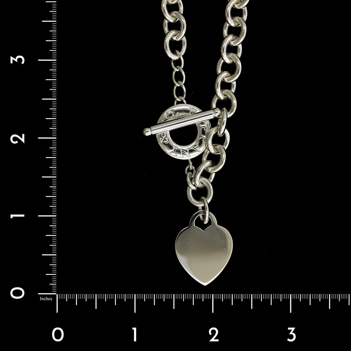 Heart Tag Toggle Monogram Necklace – Sterling Knot
