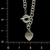 Tiffany & Co. Sterling Silver Estate Heart Tag Toggle Necklace