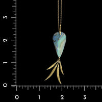 Annette Ferdinandsen 14K Yellow Gold Estate Boulder Opal 'Simple Bird' Pendant Necklace