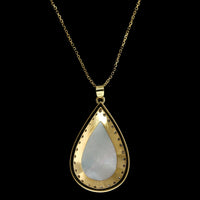 18K Yellow Gold Estate Mabe Pearl and Diamond Pendant Necklace
