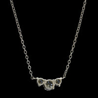 14K White Gold Estate Diamond Three Stone Pendant