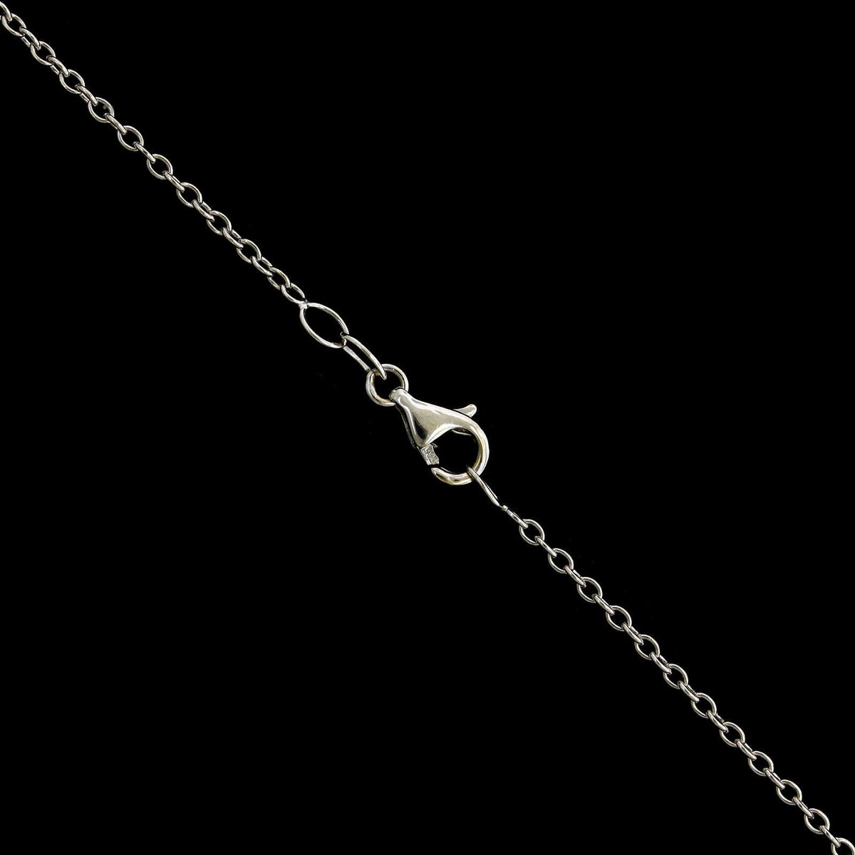 14K White Gold Estate Diamond Three Stone Pendant