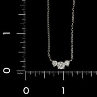 14K White Gold Estate Diamond Three Stone Pendant