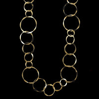 14K Yellow Gold Estate Interlocking Hoop Necklace