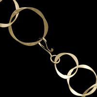 14K Yellow Gold Estate Interlocking Hoop Necklace