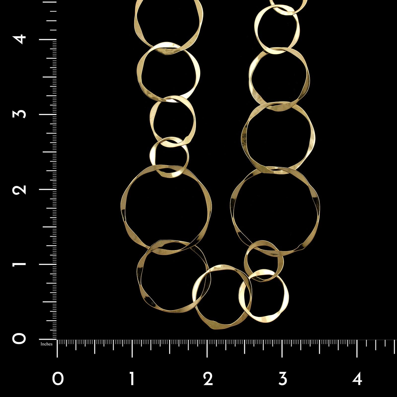 14K Yellow Gold Estate Interlocking Hoop Necklace