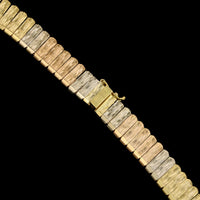 18K Tri Color Gold Estate Fringe Necklace