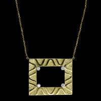 18K Yellow Gold Estate Diamond Pendant Necklace
